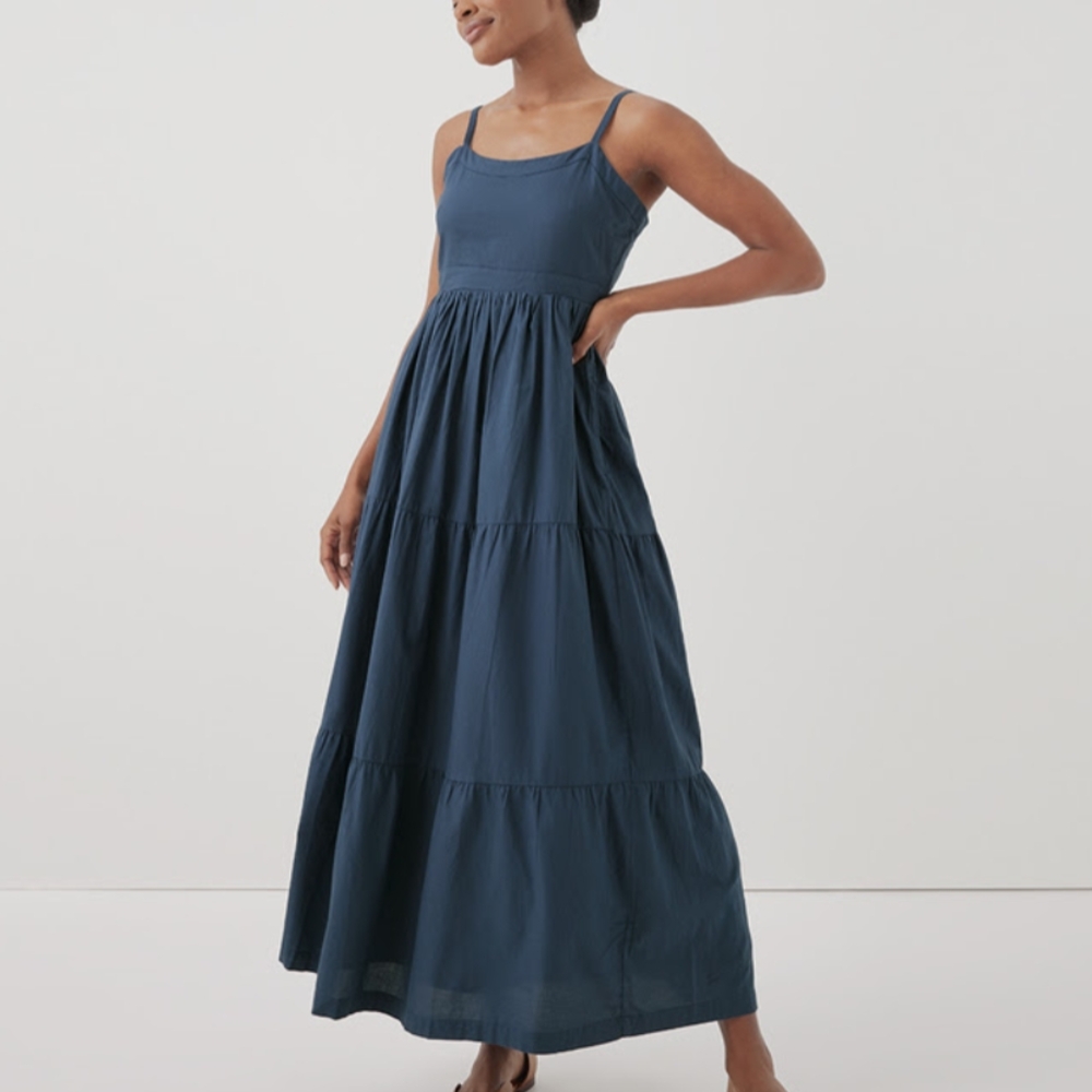 Casual Linen Blue Maxi Dress (Pact)